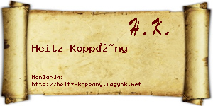Heitz Koppány névjegykártya